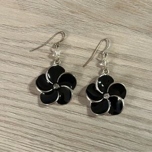 Black Flower Earrings